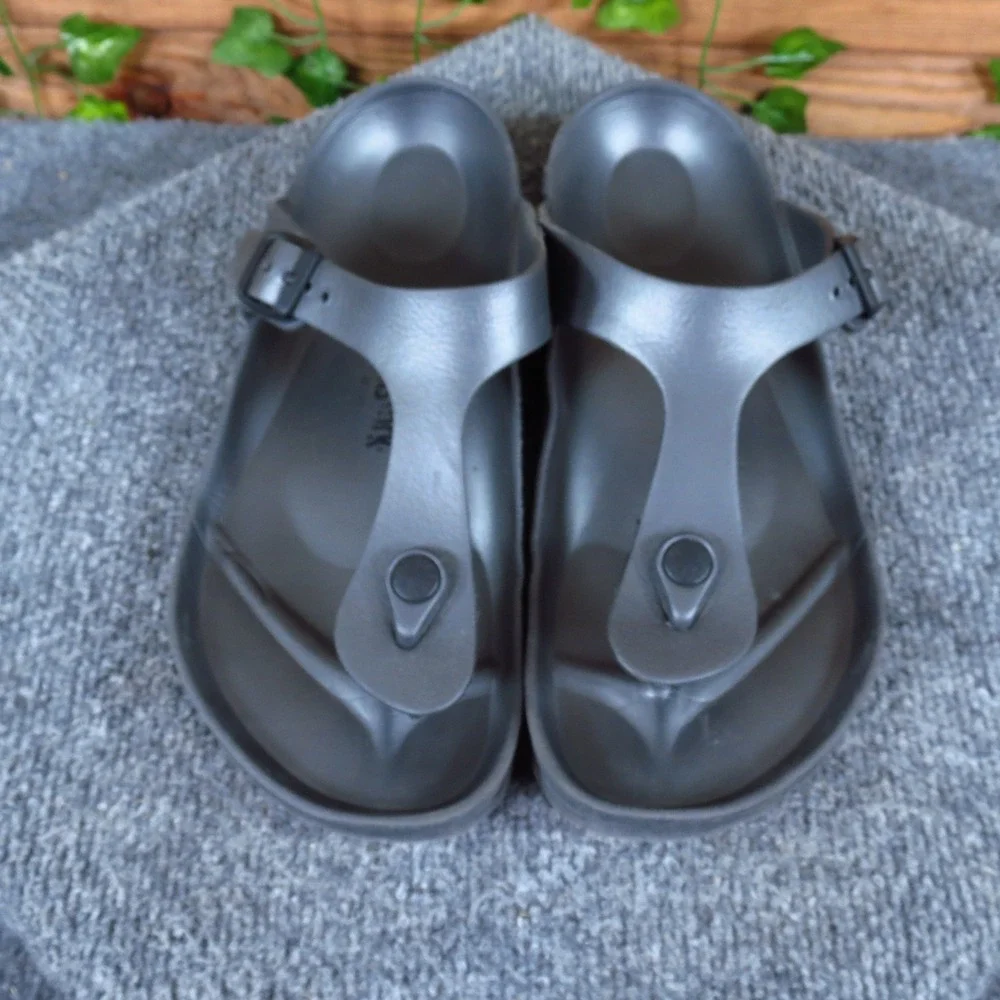 Birkenstock Gizeh Women Sandals Size 8 Beach Pool Waterproof Anthracite EVA